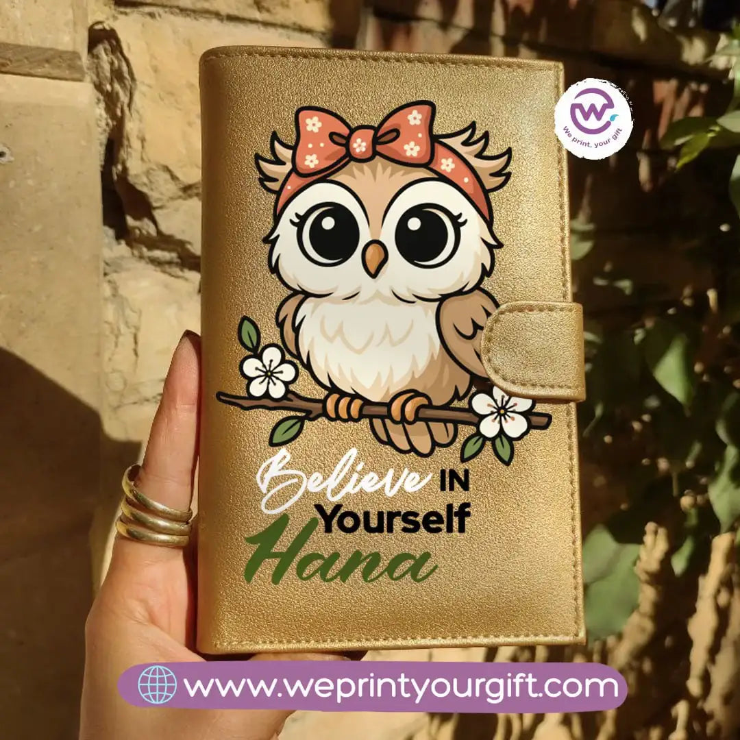 Leather Wallet for Women- Owl- Names - WE PRINT