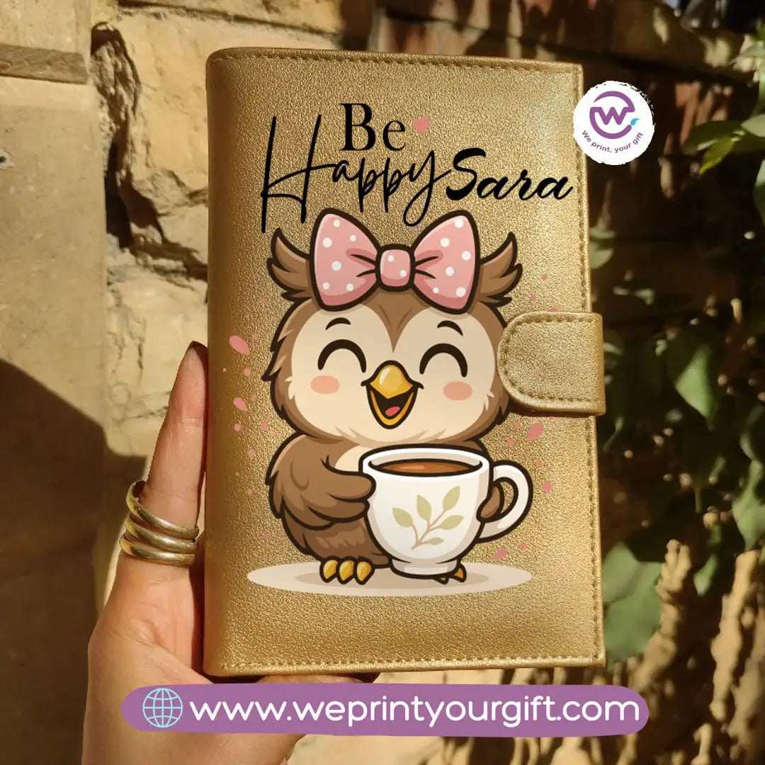 Leather Wallet for Women- Owl- Names - WE PRINT