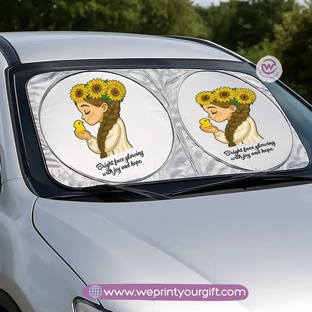 Front Car Sunshade- Sun flower - WE PRINT
