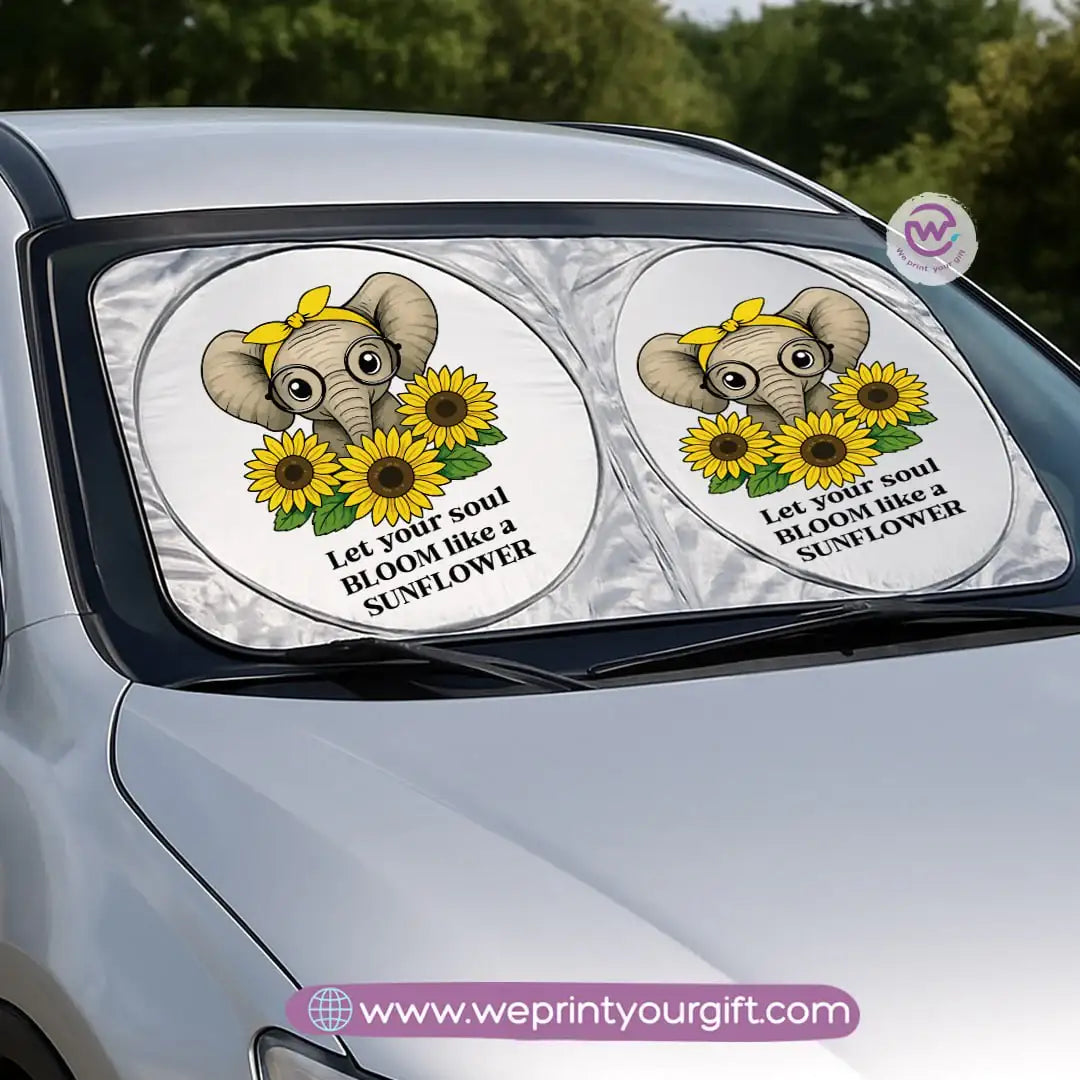Front Car Sunshade- Sun flower - WE PRINT