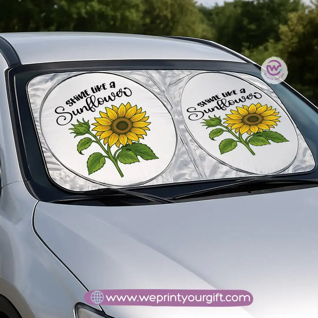 Front Car Sunshade- Sun flower - WE PRINT