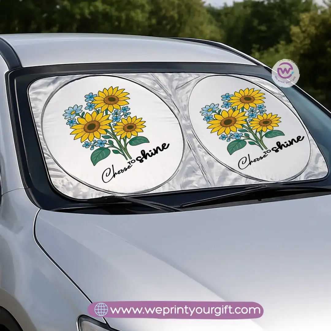 Front Car Sunshade- Sun flower - WE PRINT