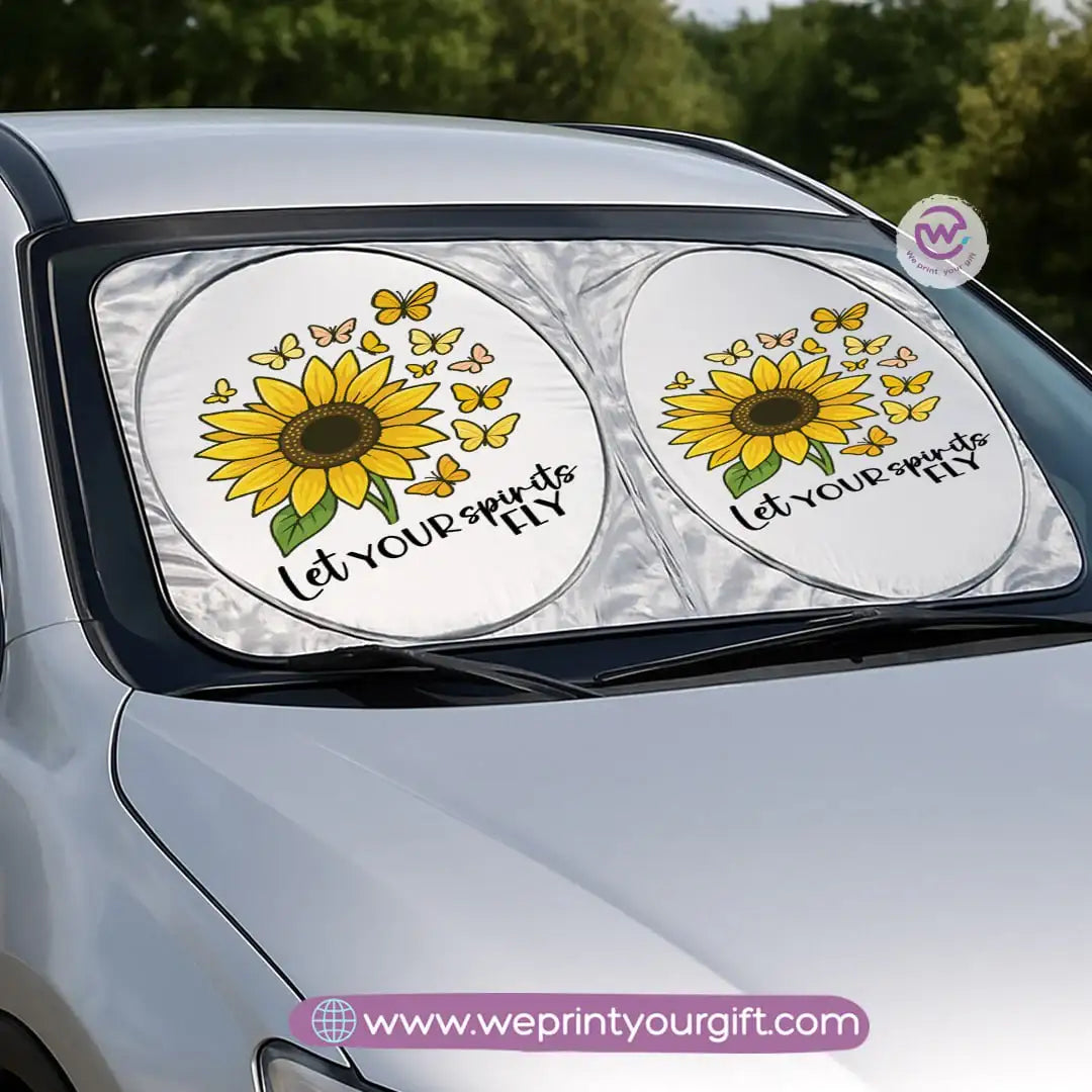 Front Car Sunshade- Sun flower - WE PRINT