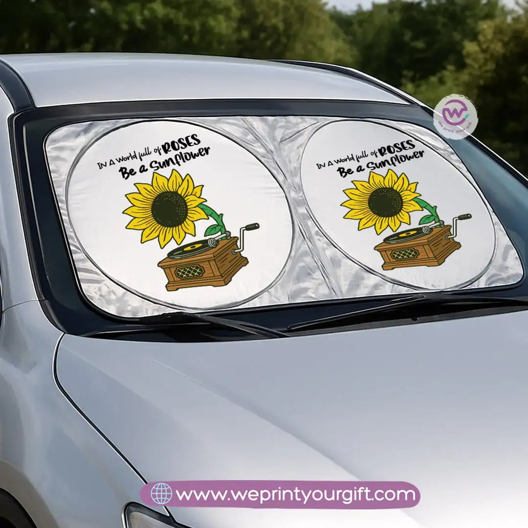 Front Car Sunshade- Sun flower - WE PRINT
