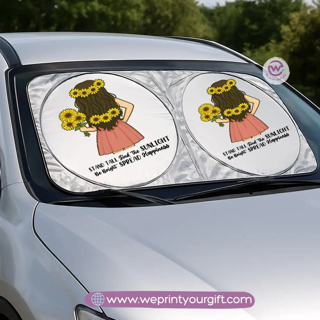 Front Car Sunshade- Sun flower - WE PRINT