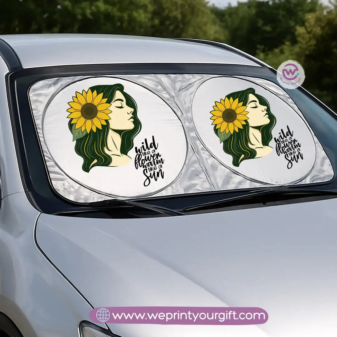 Front Car Sunshade- Sun flower - WE PRINT