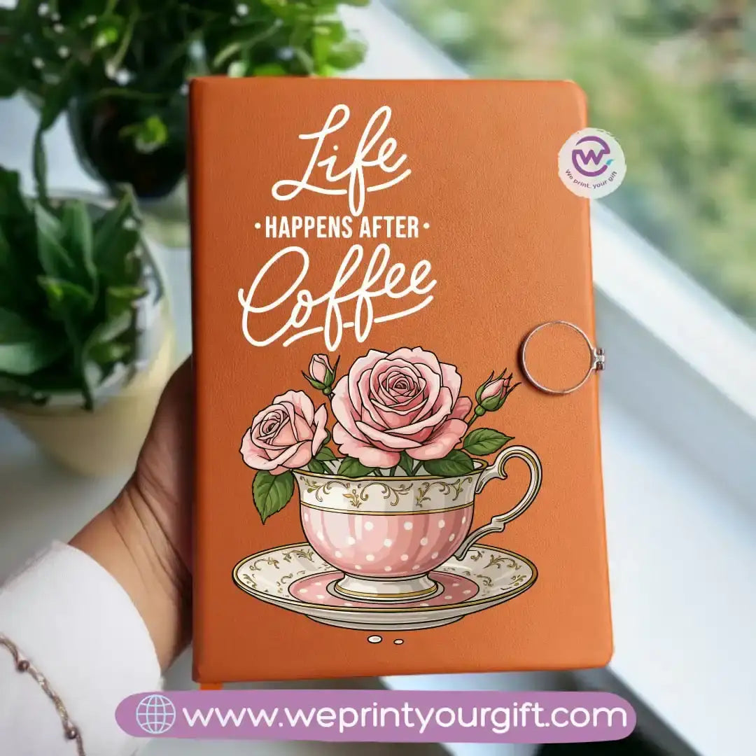 Custom notebook- Leather notebook- Floral - WE PRINT
