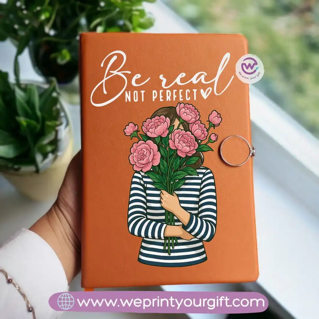 دفتر ملاحظات مخصص - دفتر ملاحظات جلدي - زهري