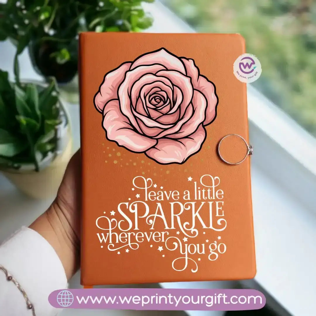 Custom notebook- Leather notebook- Floral - WE PRINT