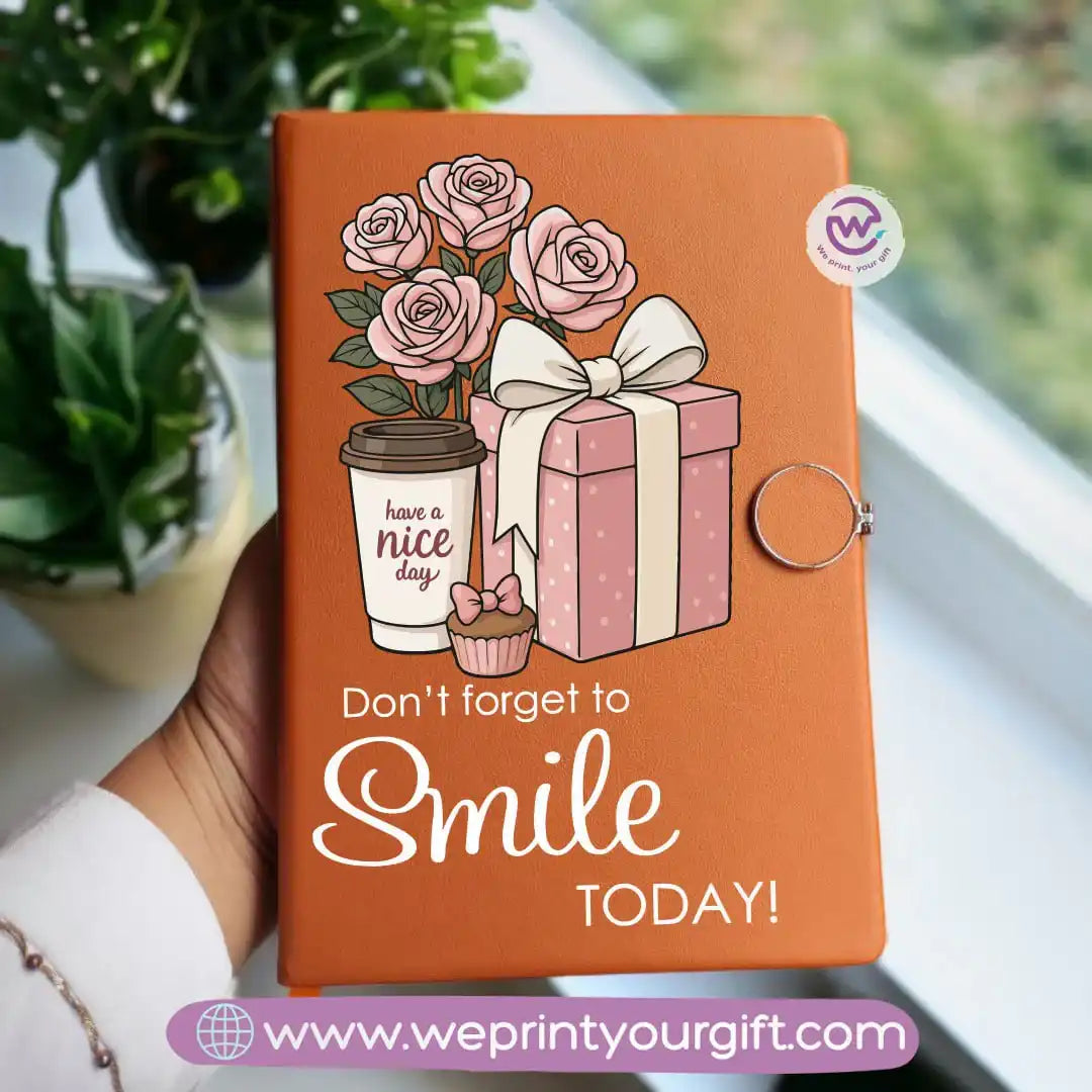 دفتر ملاحظات مخصص - دفتر ملاحظات جلدي - زهري