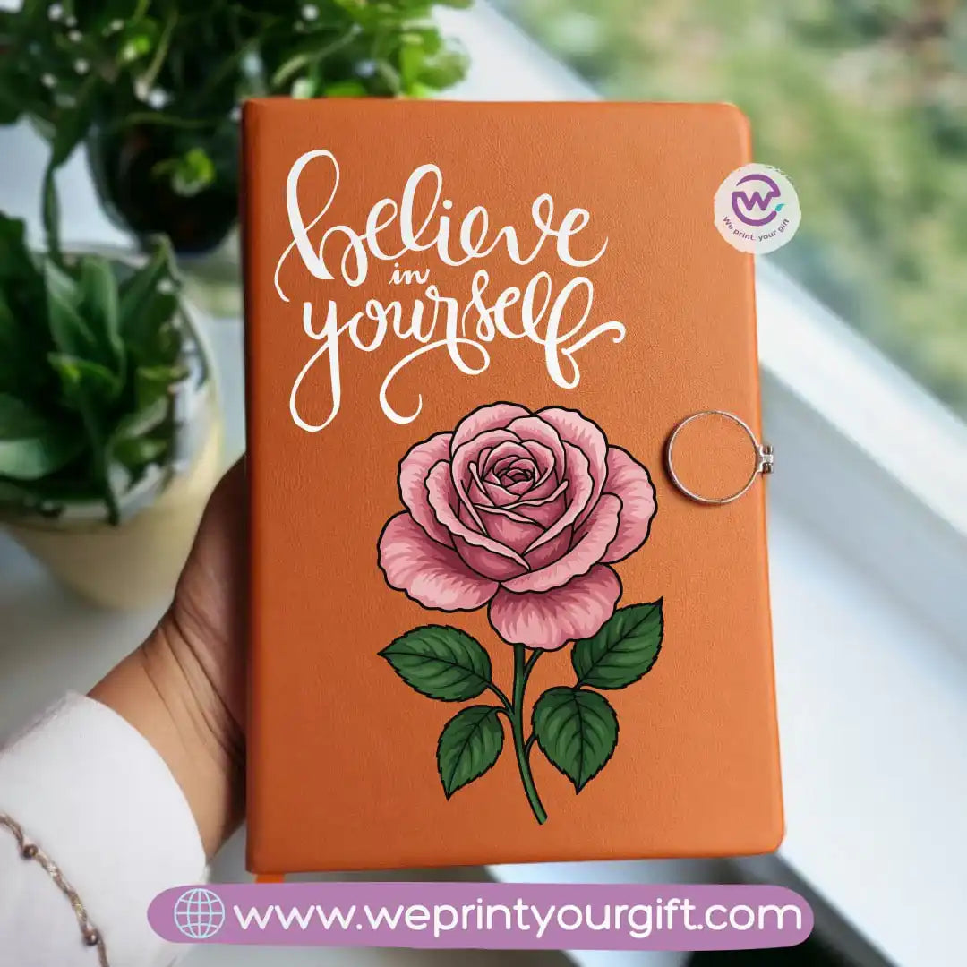 دفتر ملاحظات مخصص - دفتر ملاحظات جلدي - زهري