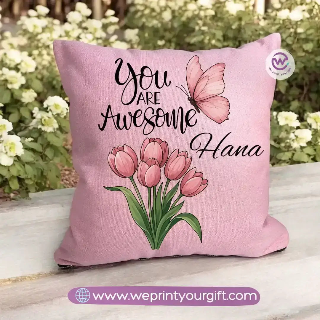 Square pillow- Motivation- Floral - WE PRINT