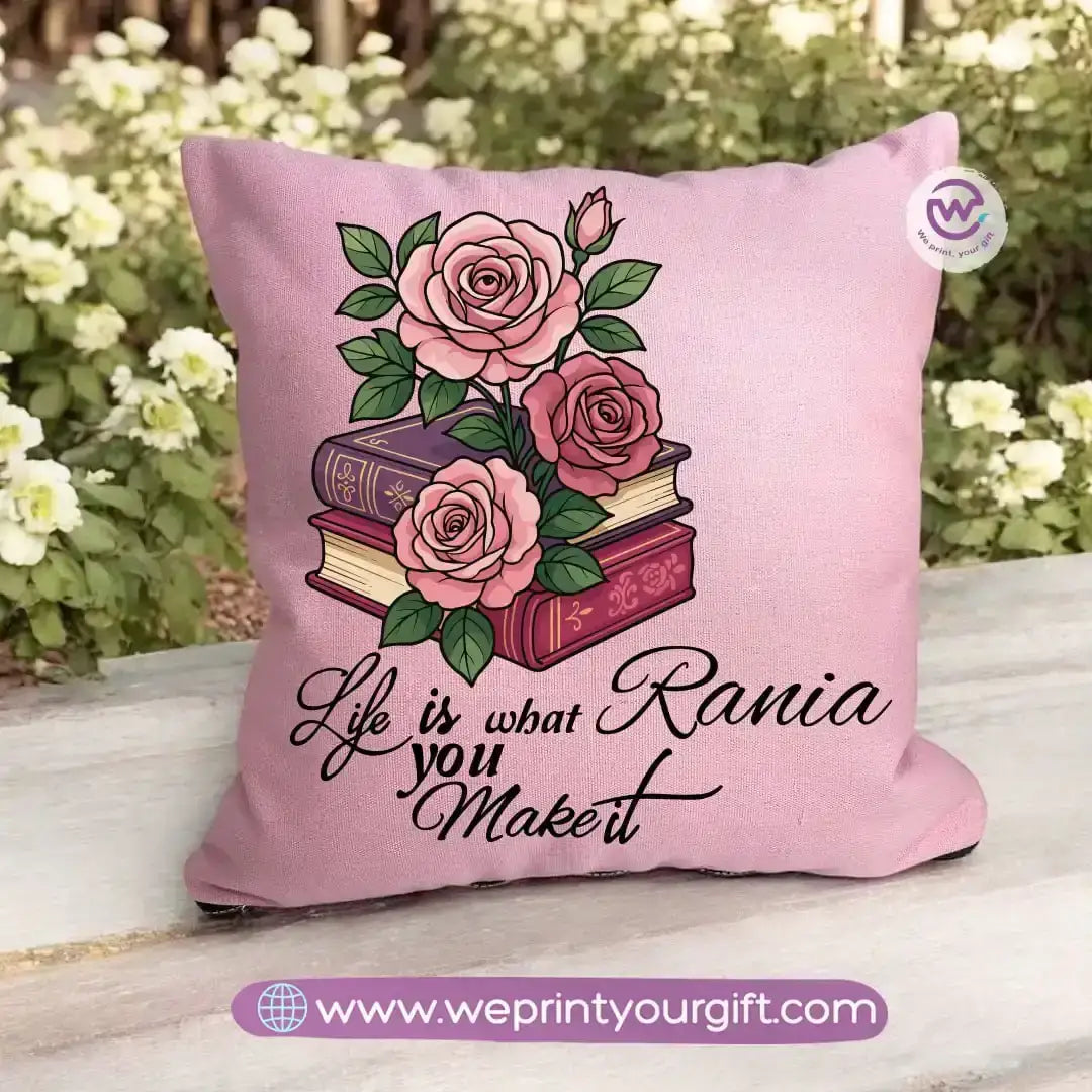 Square pillow- Motivation- Floral - WE PRINT