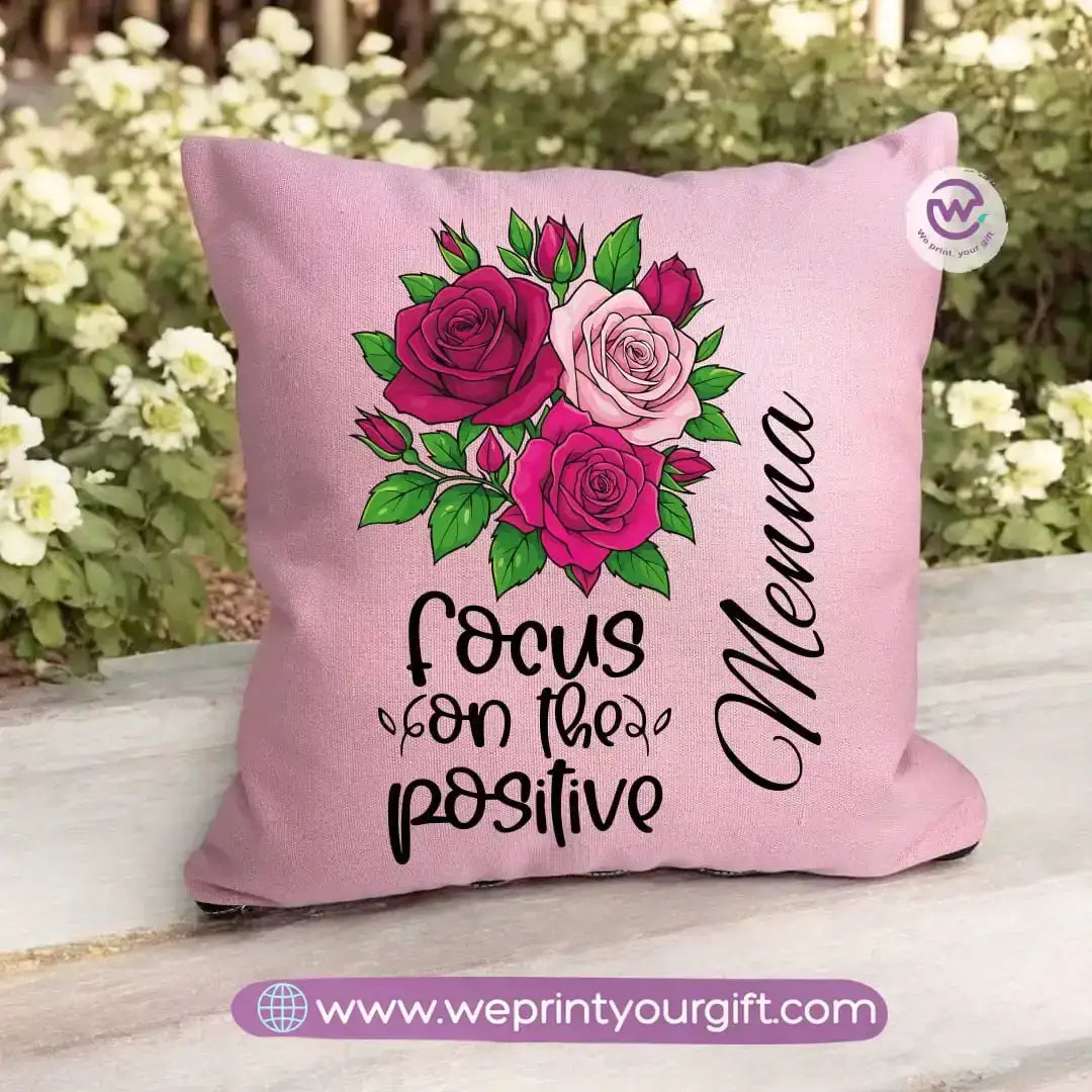 Square pillow- Motivation- Floral - WE PRINT