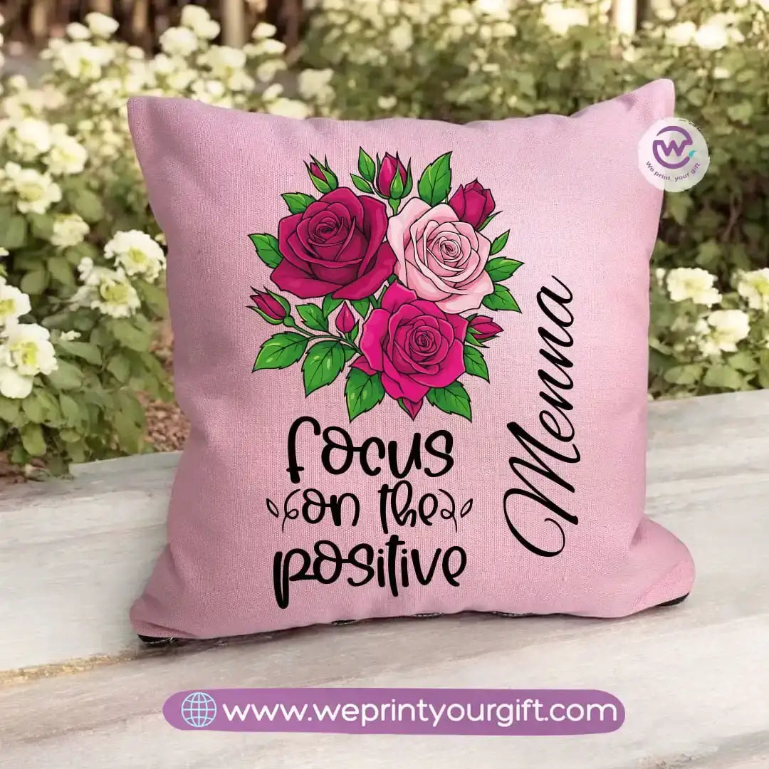 Square pillow- Motivation- Floral - WE PRINT