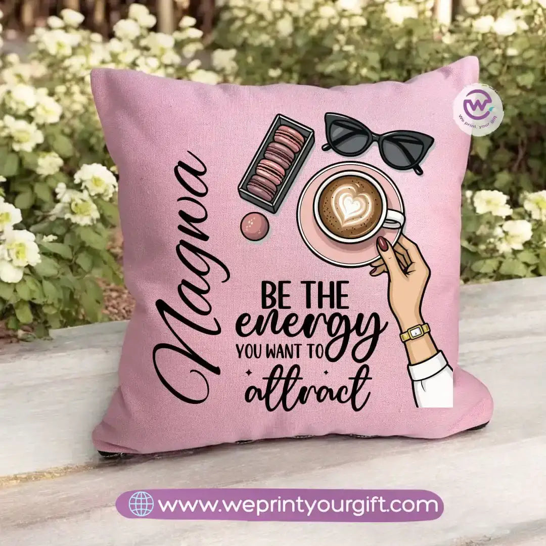 Square pillow- Motivation- Floral - WE PRINT