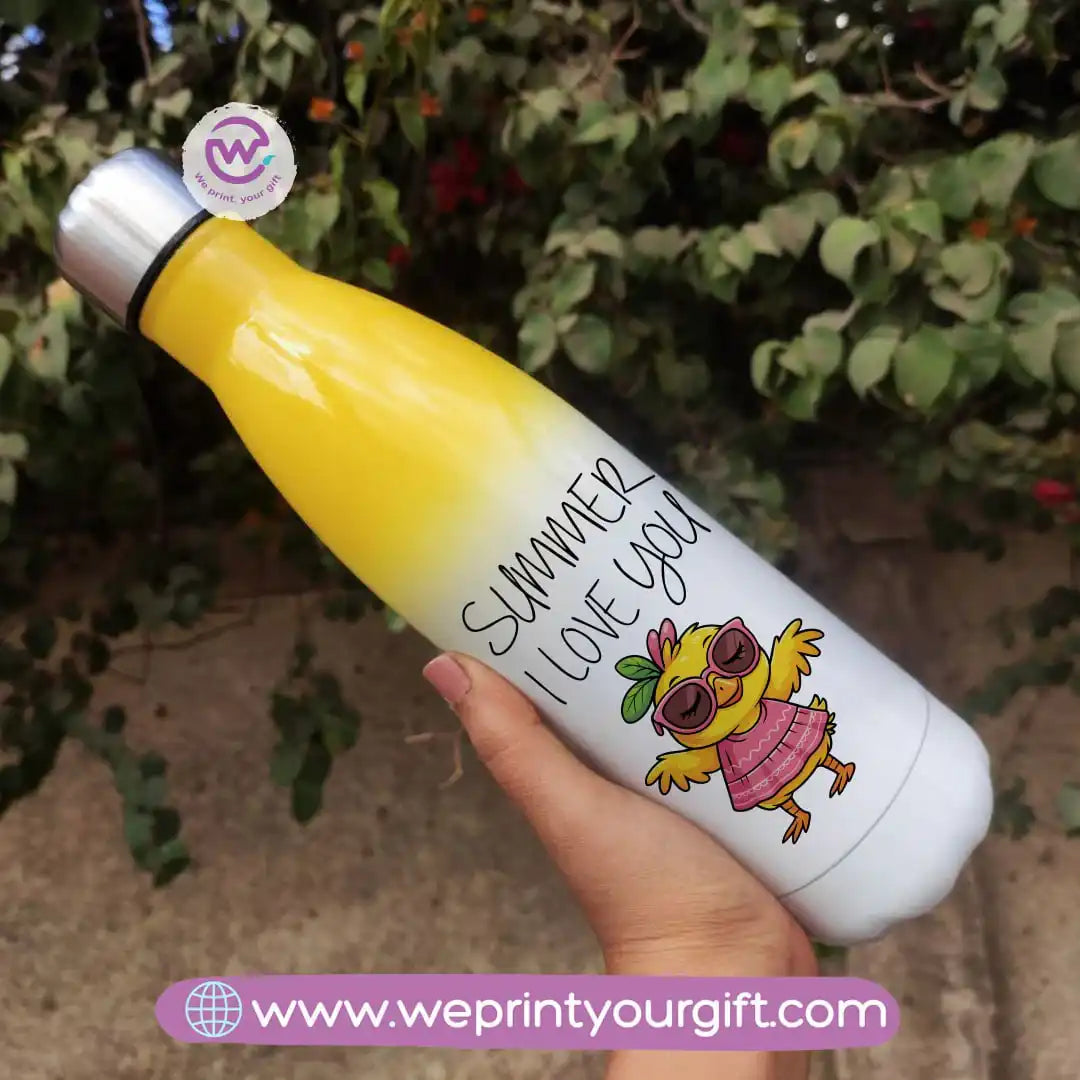 Stainless steel water bottle- Mixed color- Summer