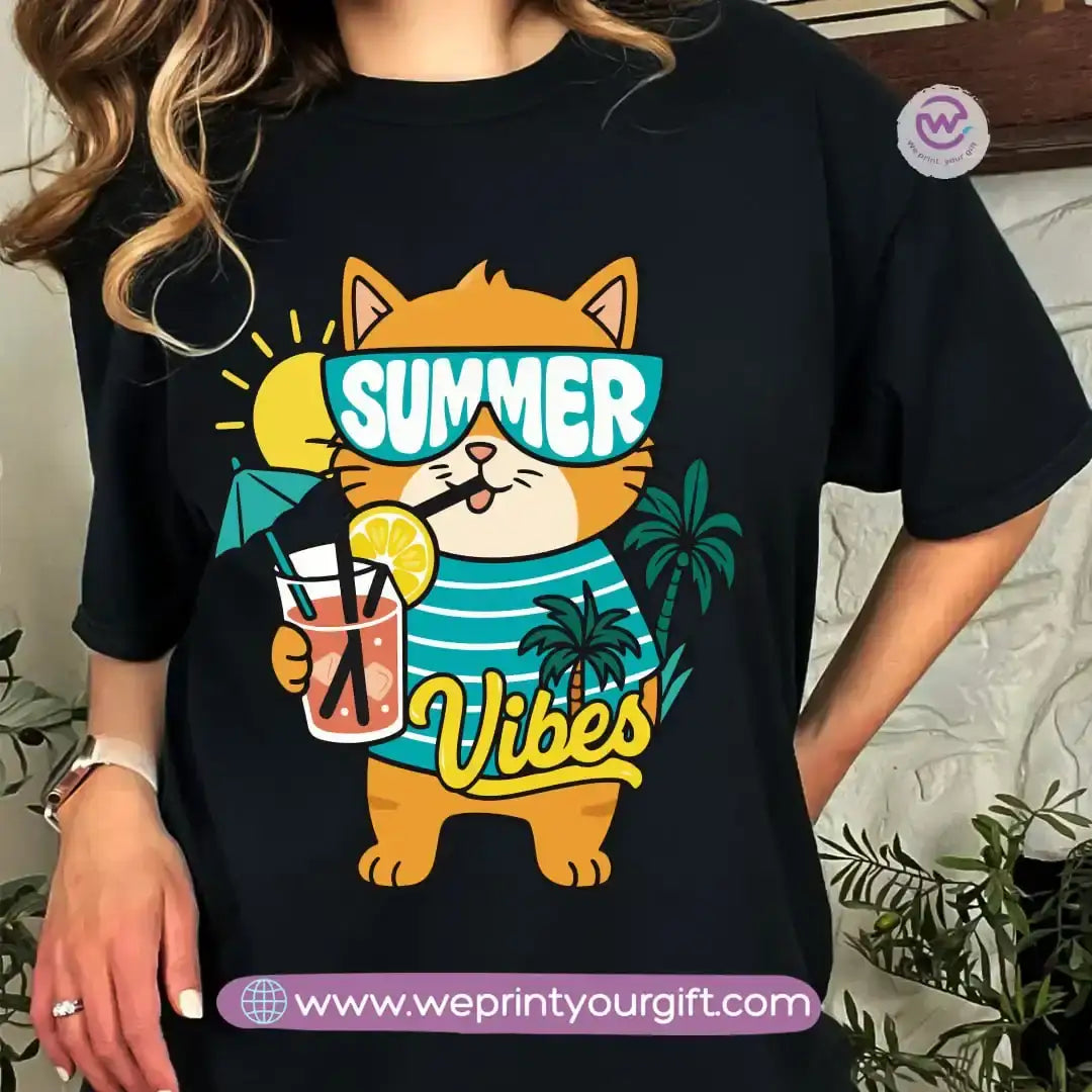 Printed T-shirt-Summer-Cats - WE PRINT