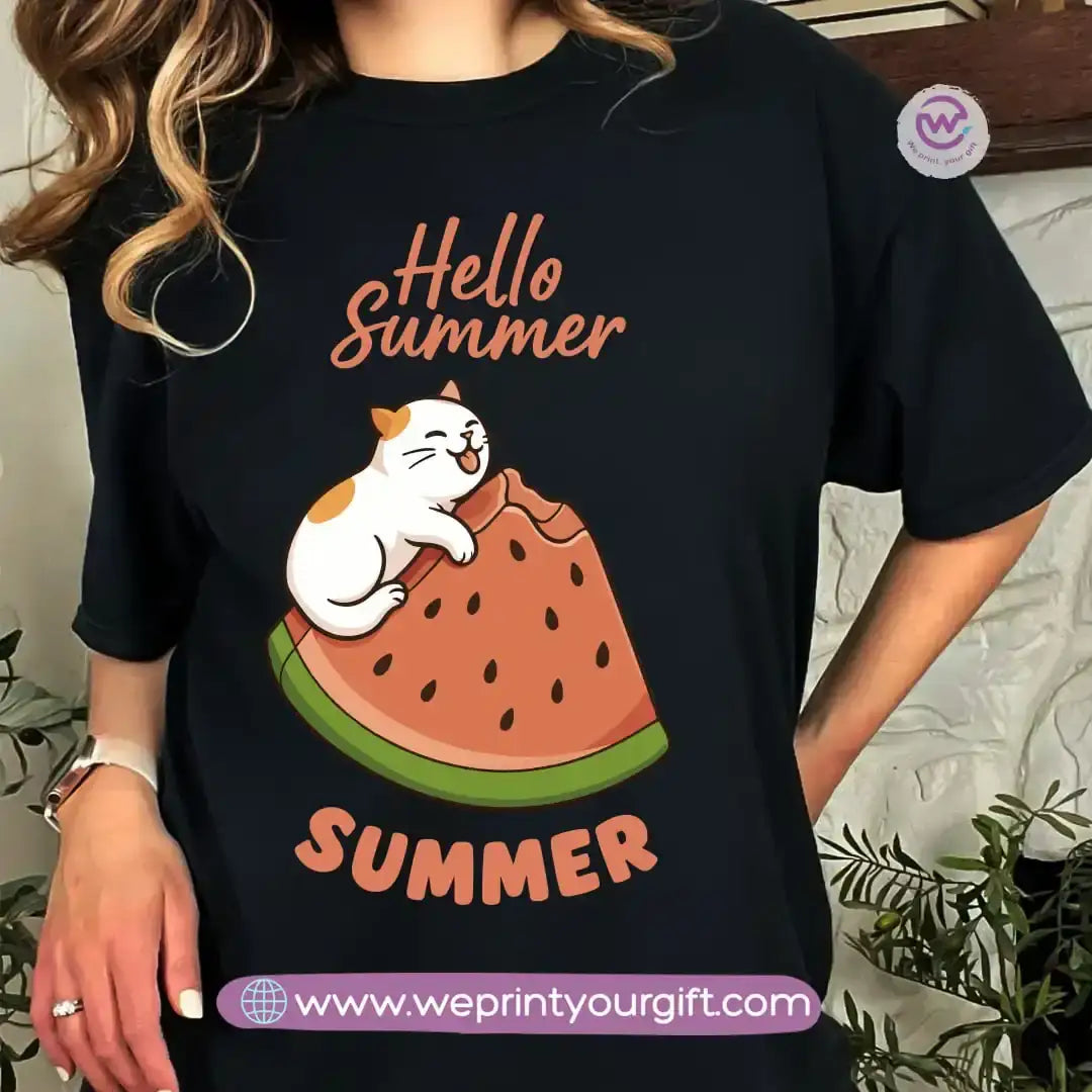 Printed T-shirt-Summer-Cats - WE PRINT