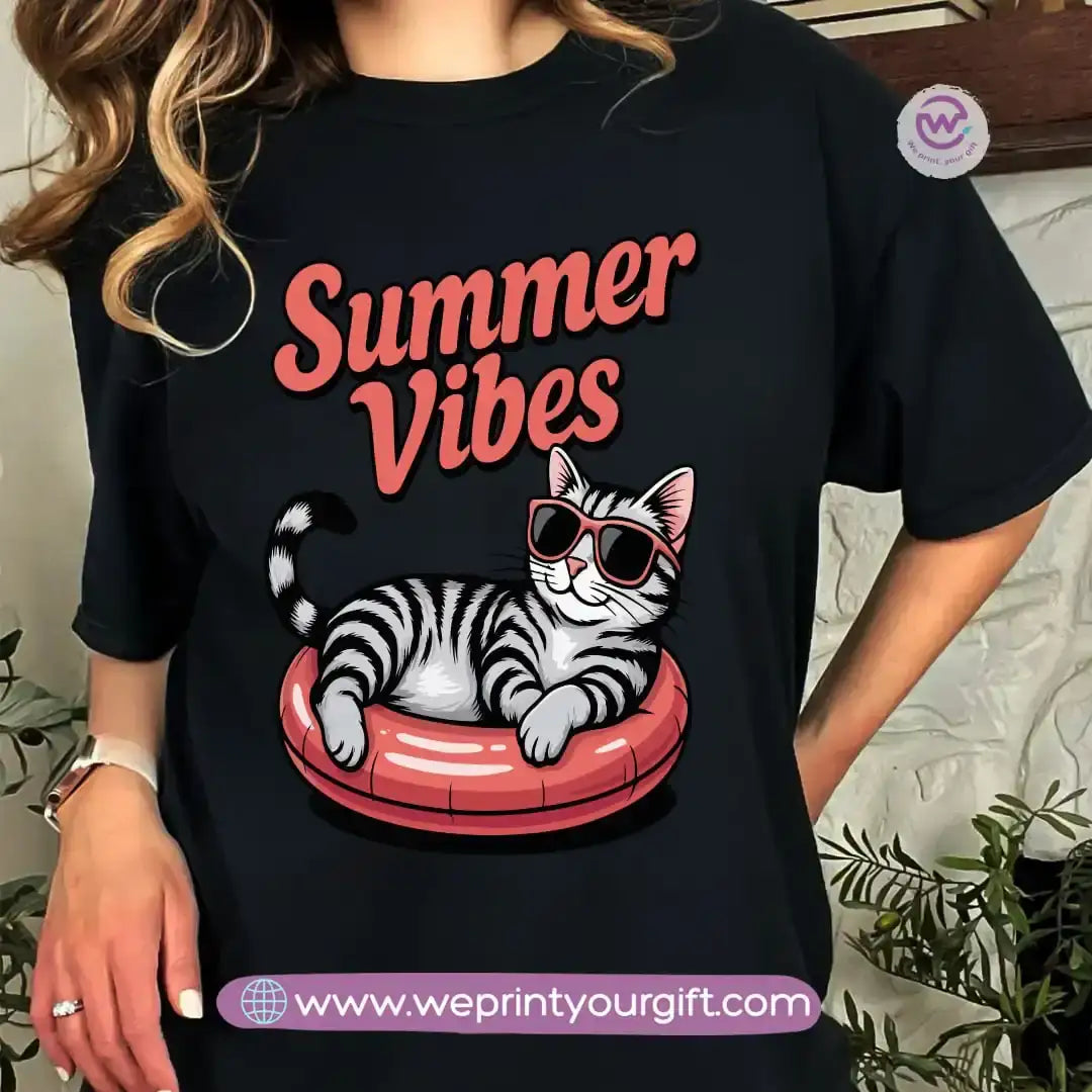 Printed T-shirt-Summer-Cats - WE PRINT