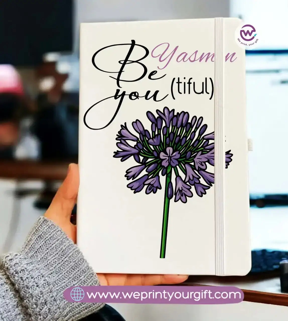 Personalized Notebook- Rubber notebook- Names - WE PRINT