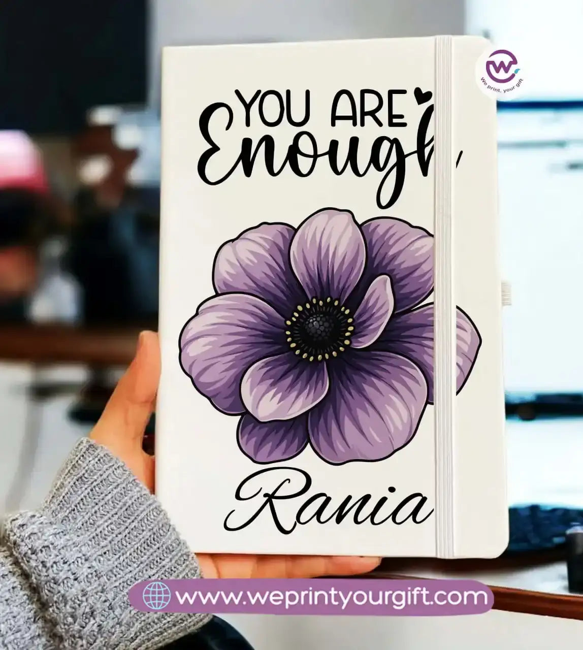 Personalized Notebook- Rubber notebook- Names - WE PRINT