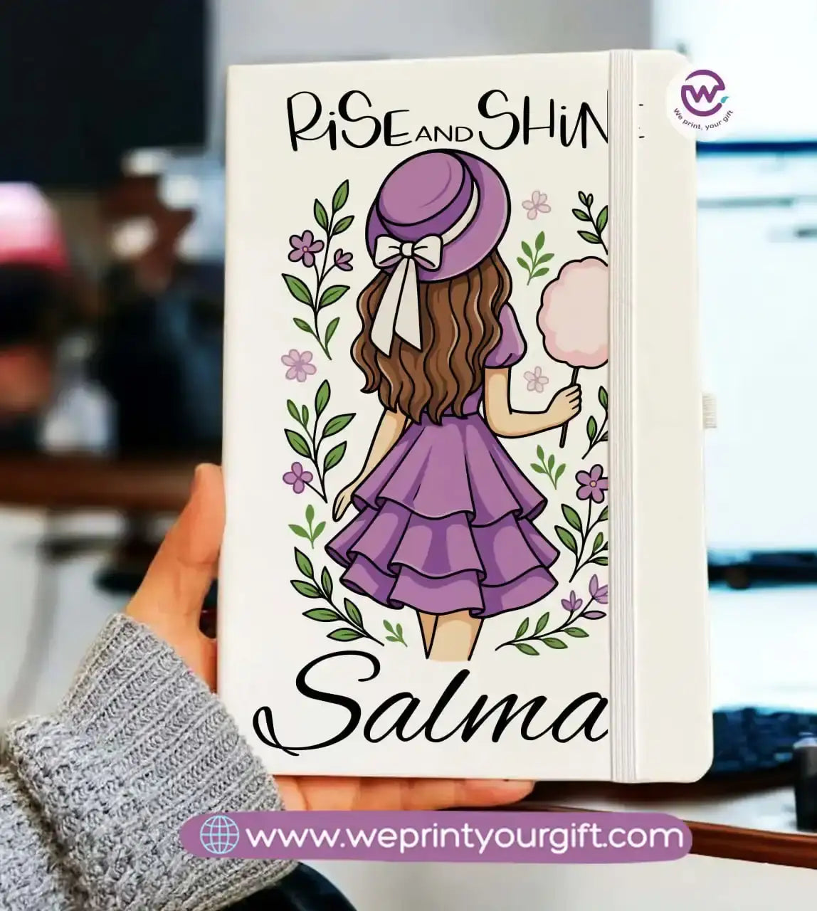 Personalized Notebook- Rubber notebook- Names - WE PRINT