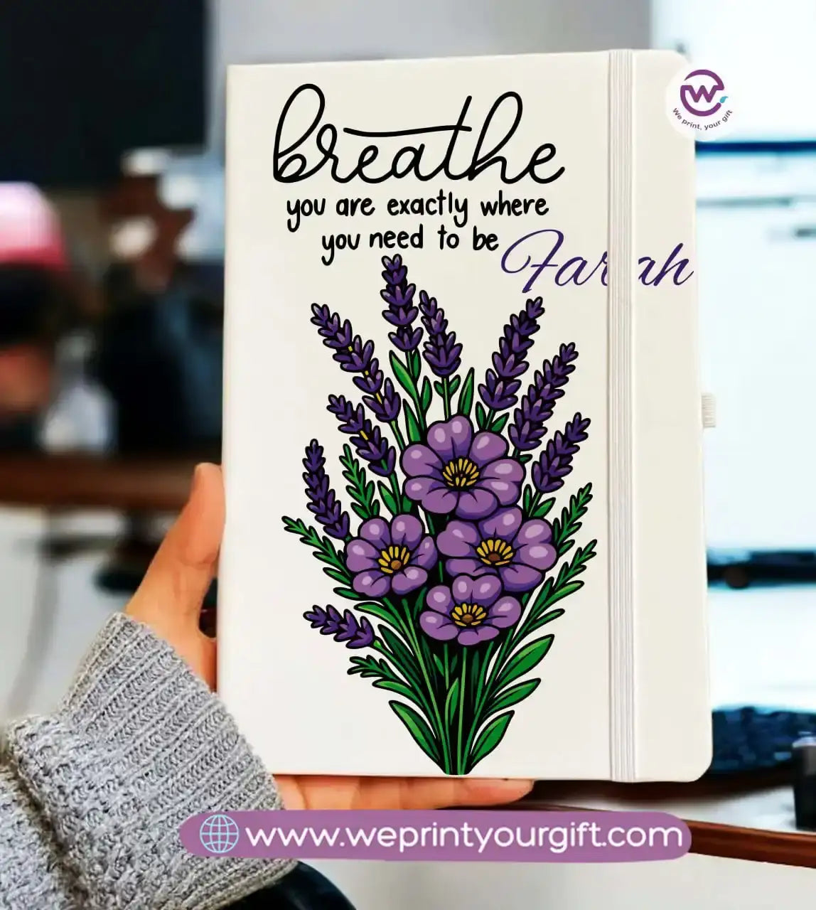 Personalized Notebook- Rubber notebook- Names - WE PRINT