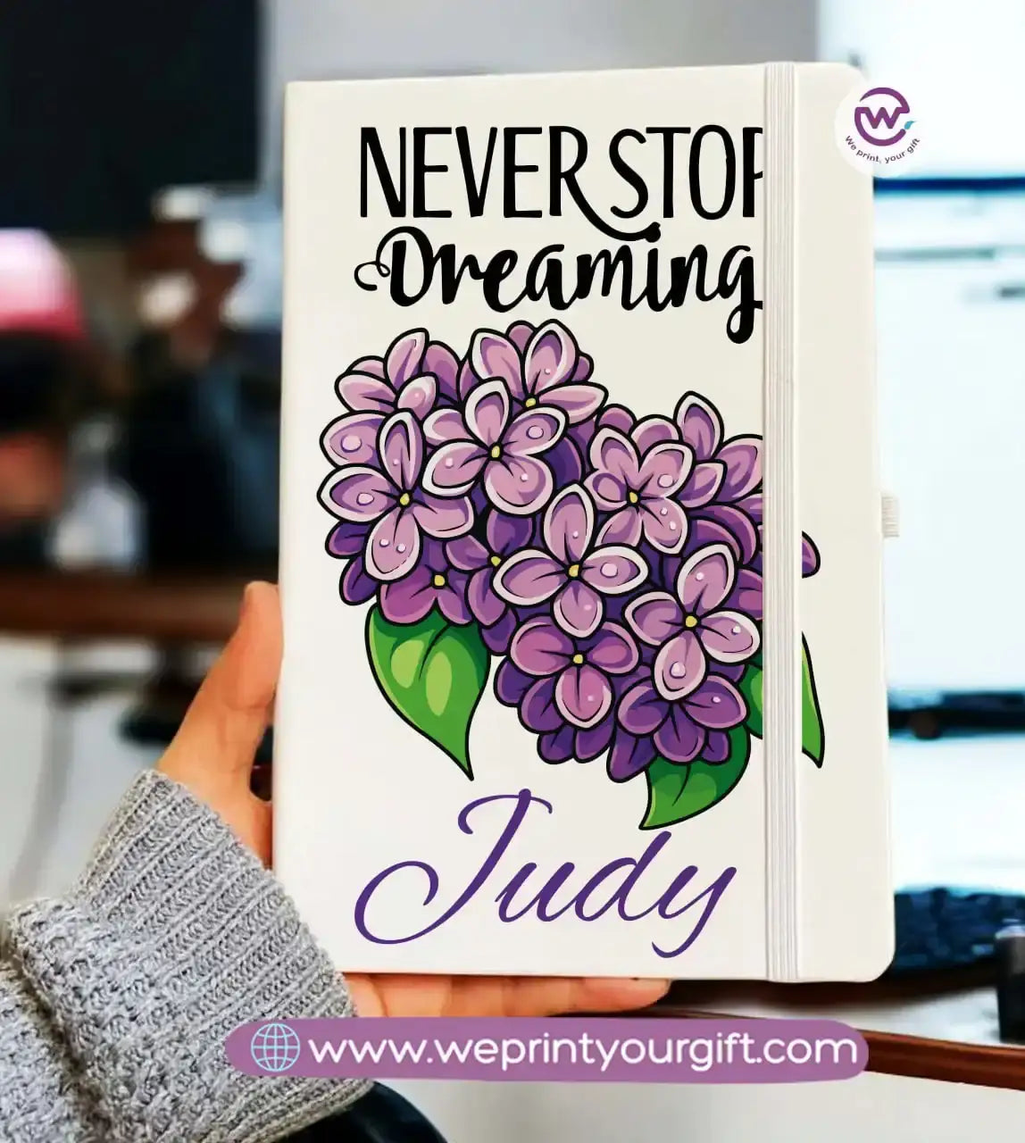 Personalized Notebook- Rubber notebook- Names - WE PRINT
