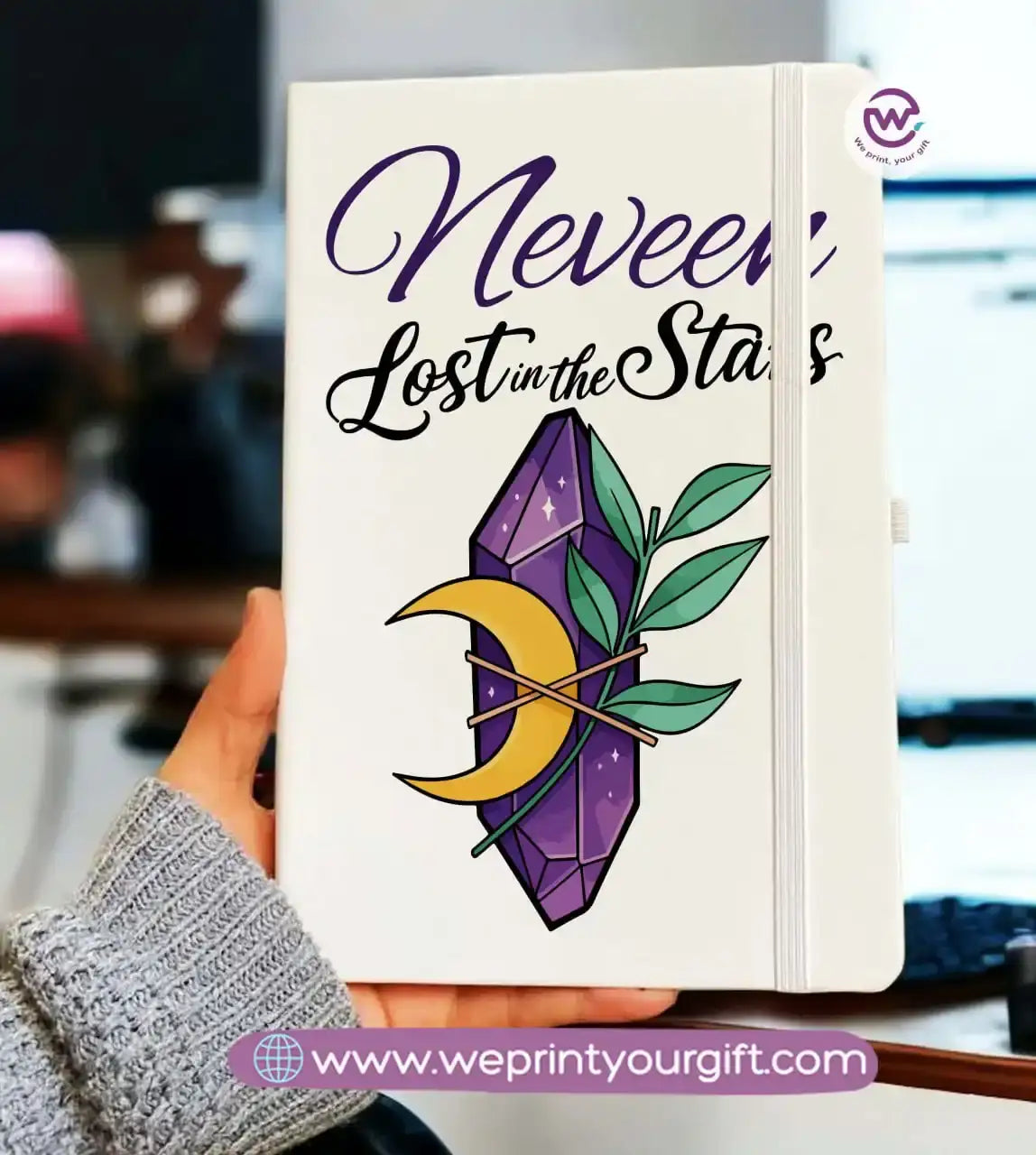 Personalized Notebook- Rubber notebook- Names - WE PRINT