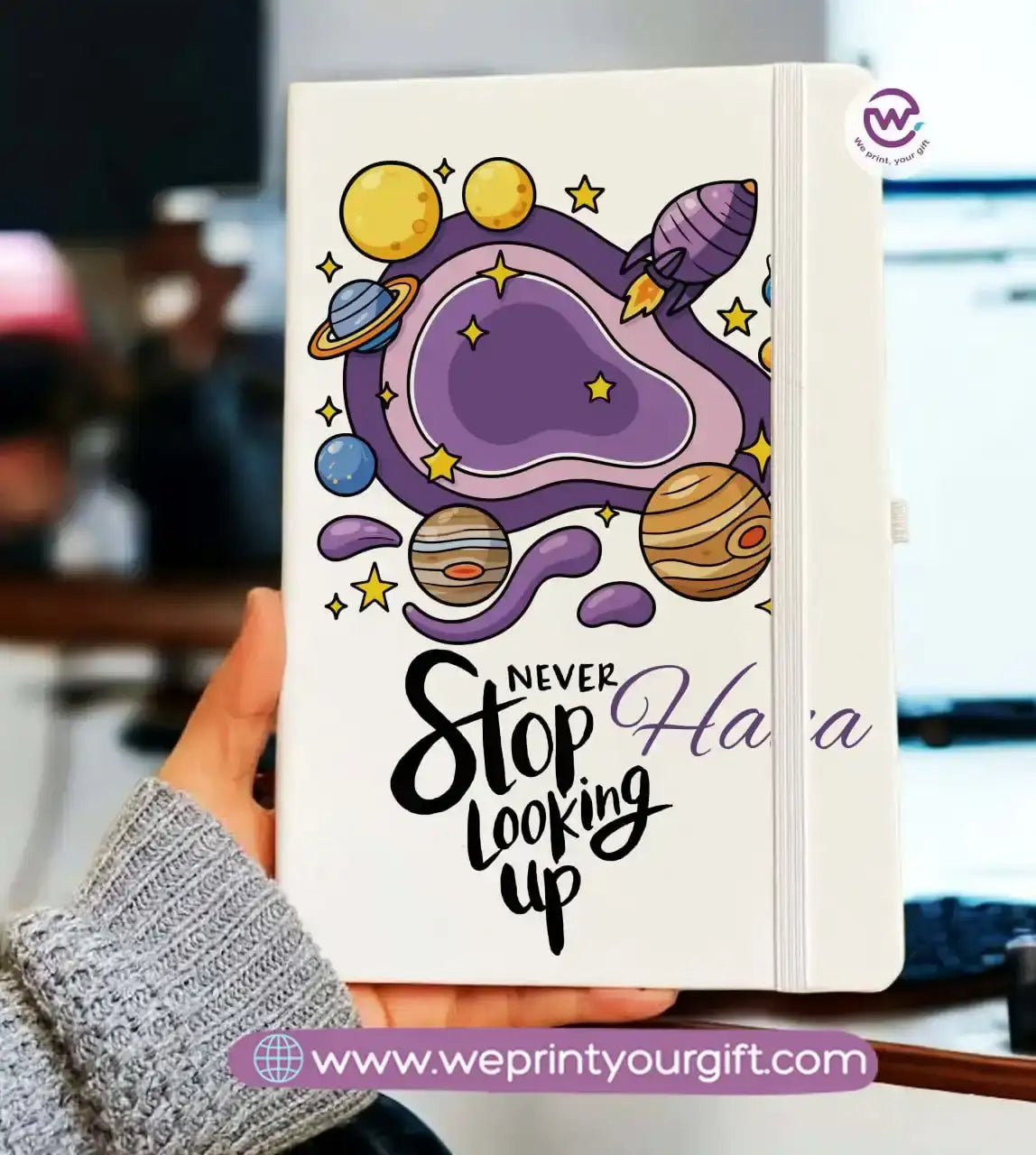 Personalized Notebook- Rubber notebook- Names - WE PRINT