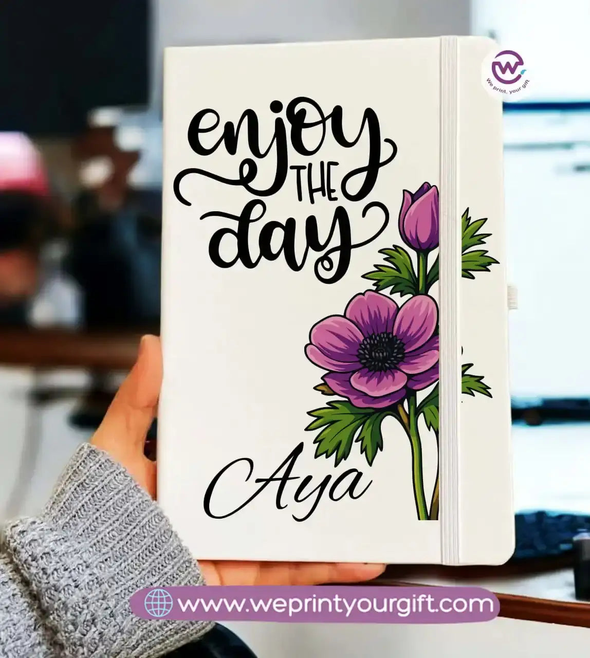 Personalized Notebook- Rubber notebook- Names - WE PRINT