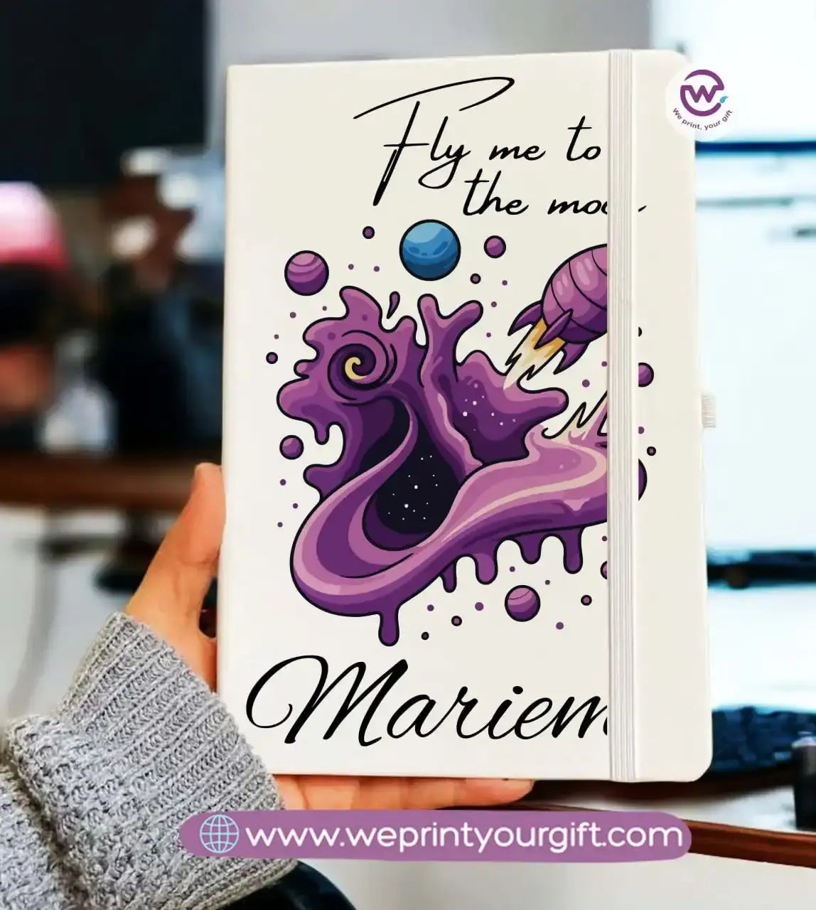 Personalized Notebook- Rubber notebook- Names - WE PRINT