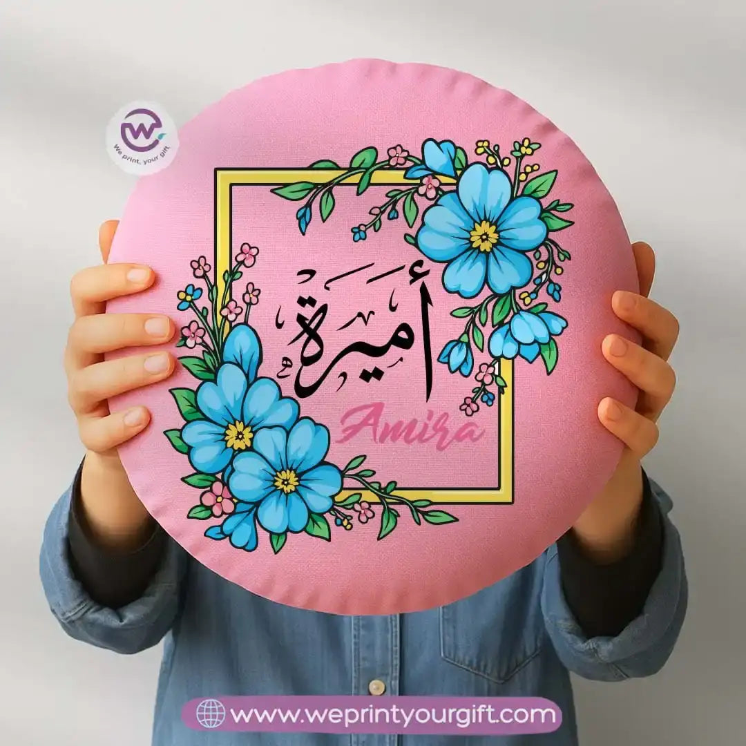 Personalized cushion-Round cushion- Names - WE PRINT