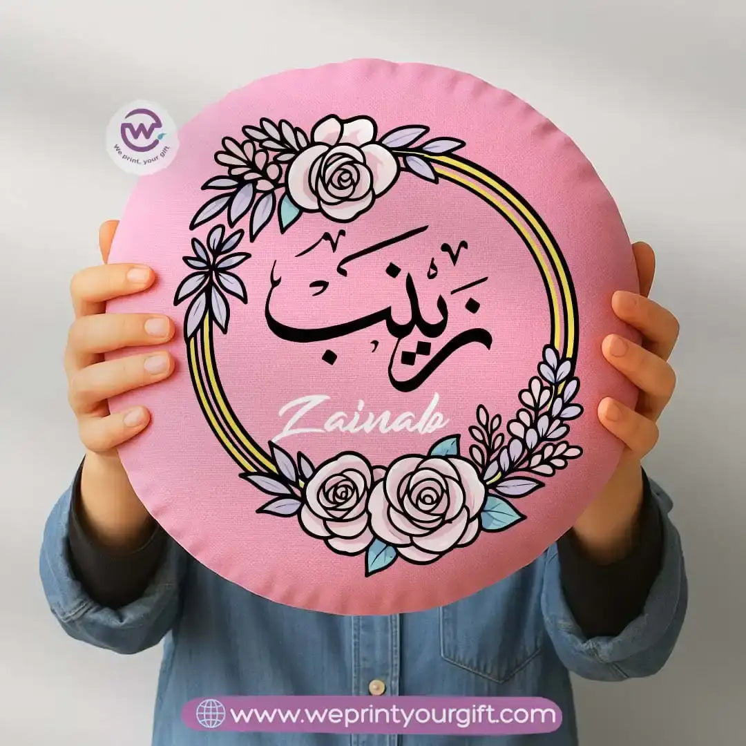 Personalized cushion-Round cushion- Names - WE PRINT