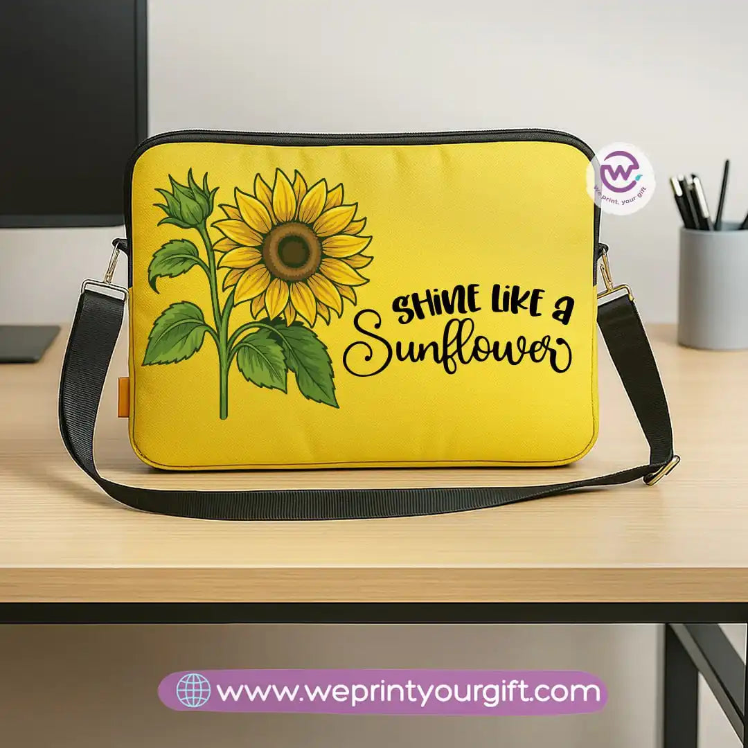 Fabric laptop sleeve- Sunflower