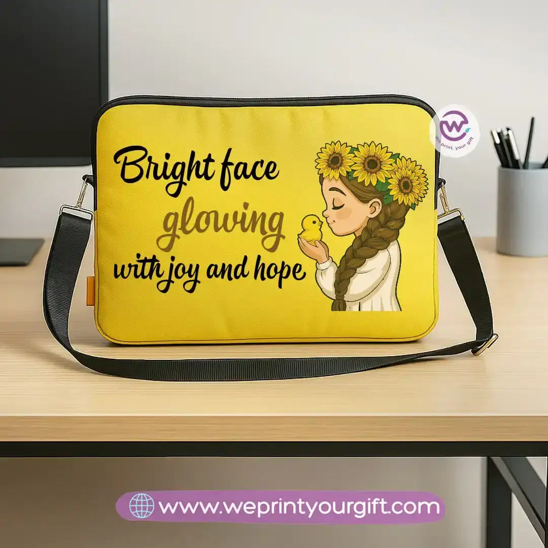 Fabric laptop sleeve- Sunflower - WE PRINT