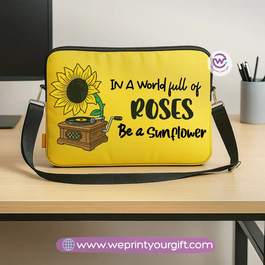 Fabric laptop sleeve- Sunflower