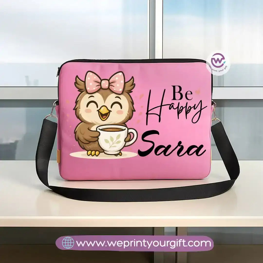 Fabric laptop sleeve-Owl- Names - WE PRINT