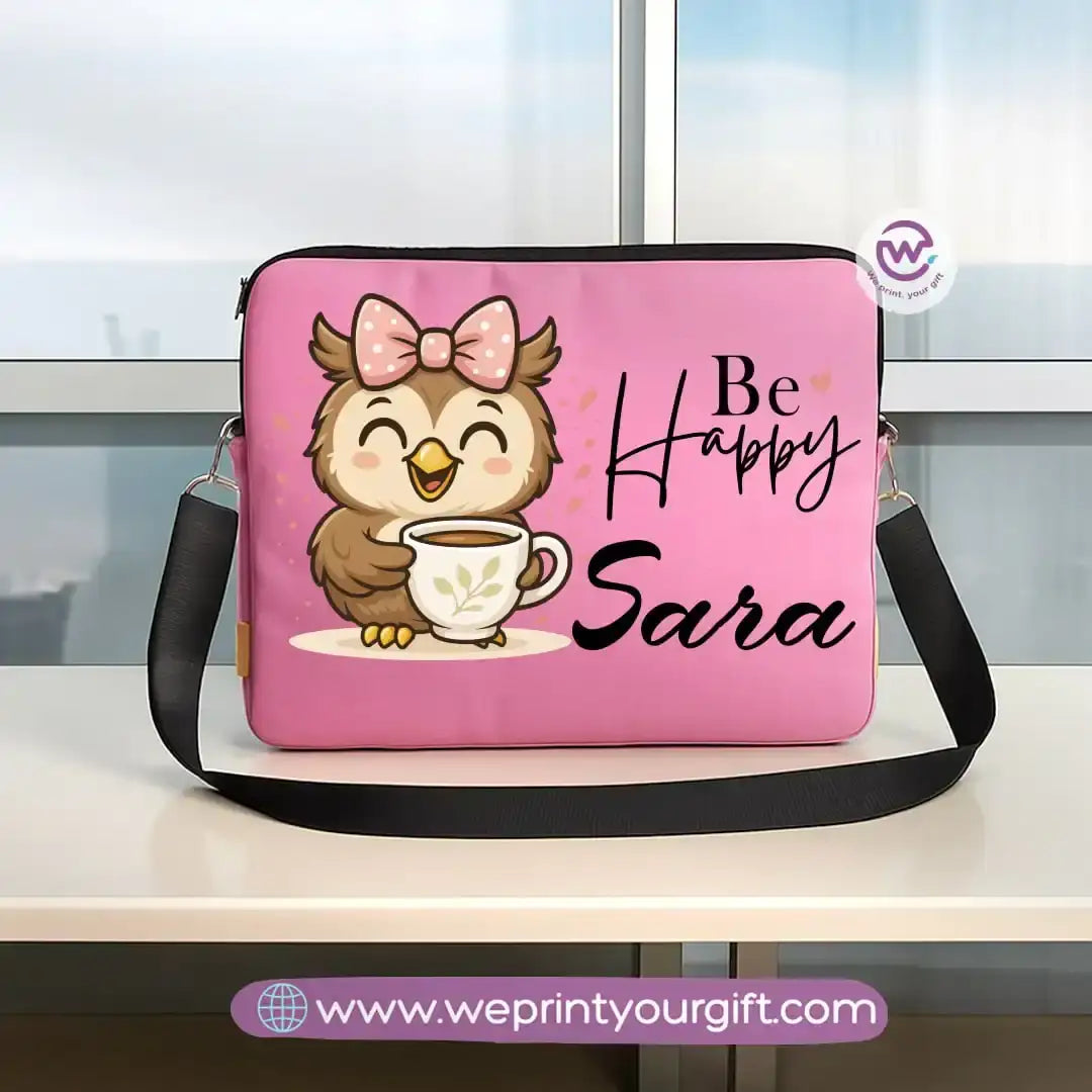 Fabric laptop sleeve-Owl- Names - WE PRINT