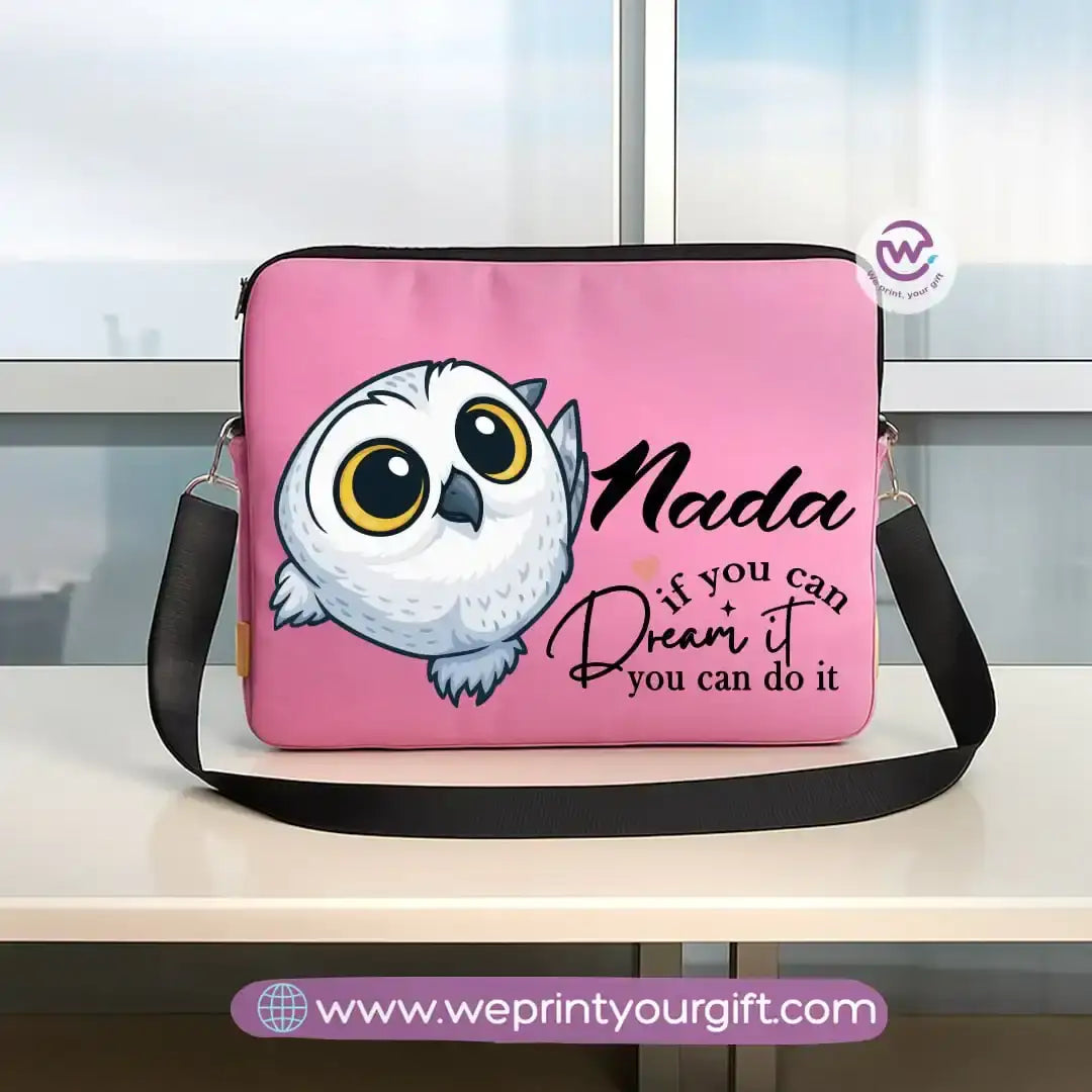 Fabric laptop sleeve-Owl- Names - WE PRINT