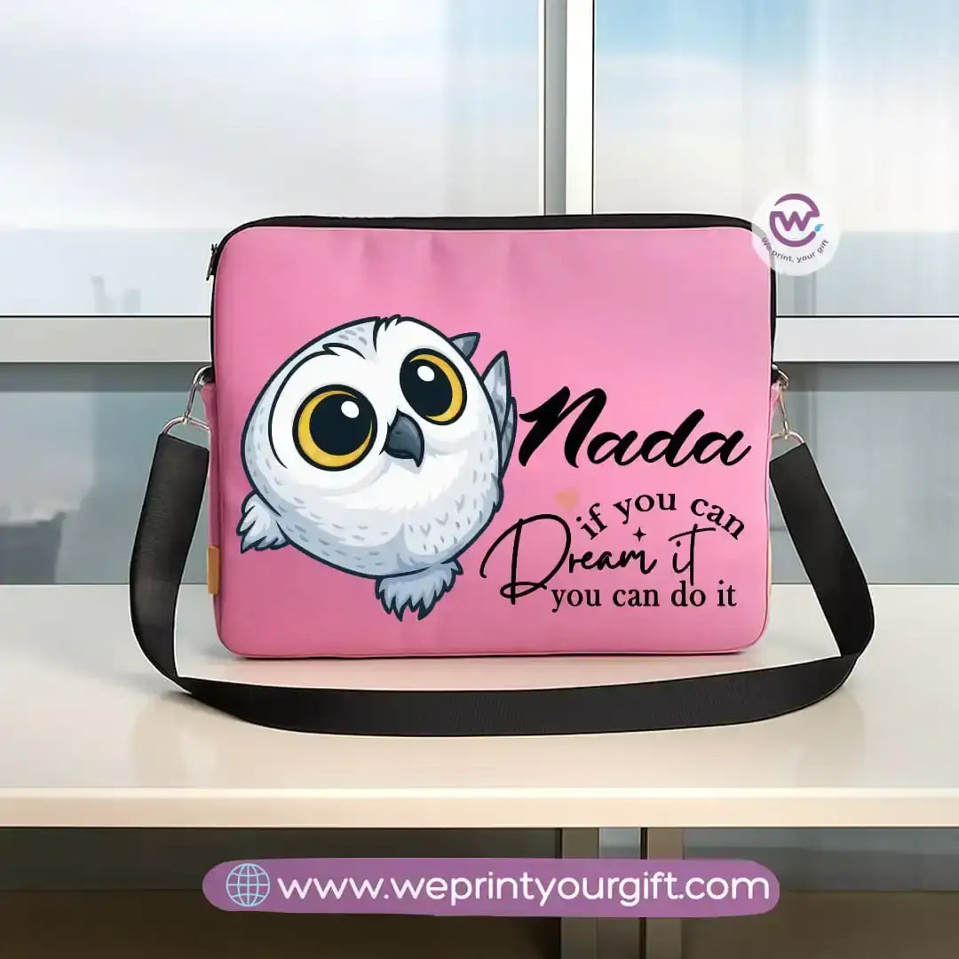 Fabric laptop sleeve-Owl- Names - WE PRINT