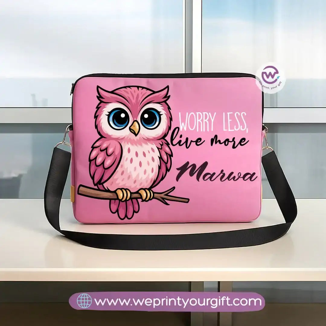 Fabric laptop sleeve-Owl- Names - WE PRINT