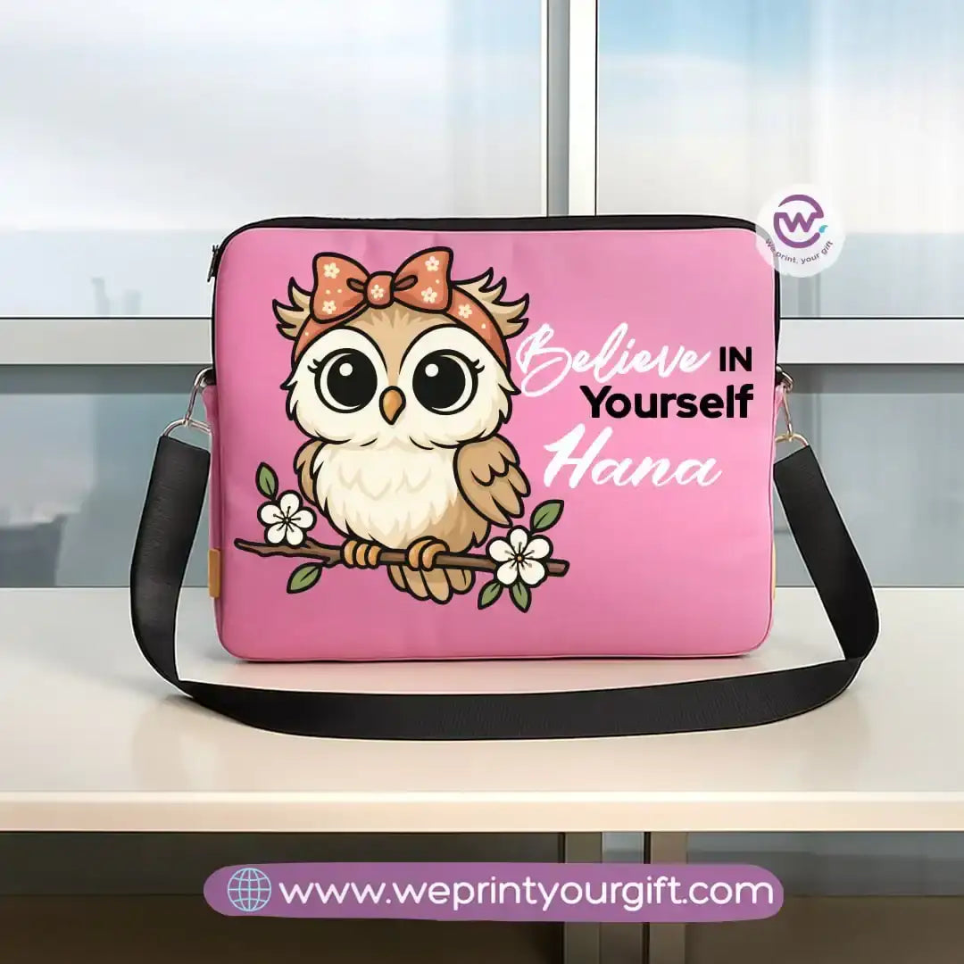 Fabric laptop sleeve-Owl- Names - WE PRINT