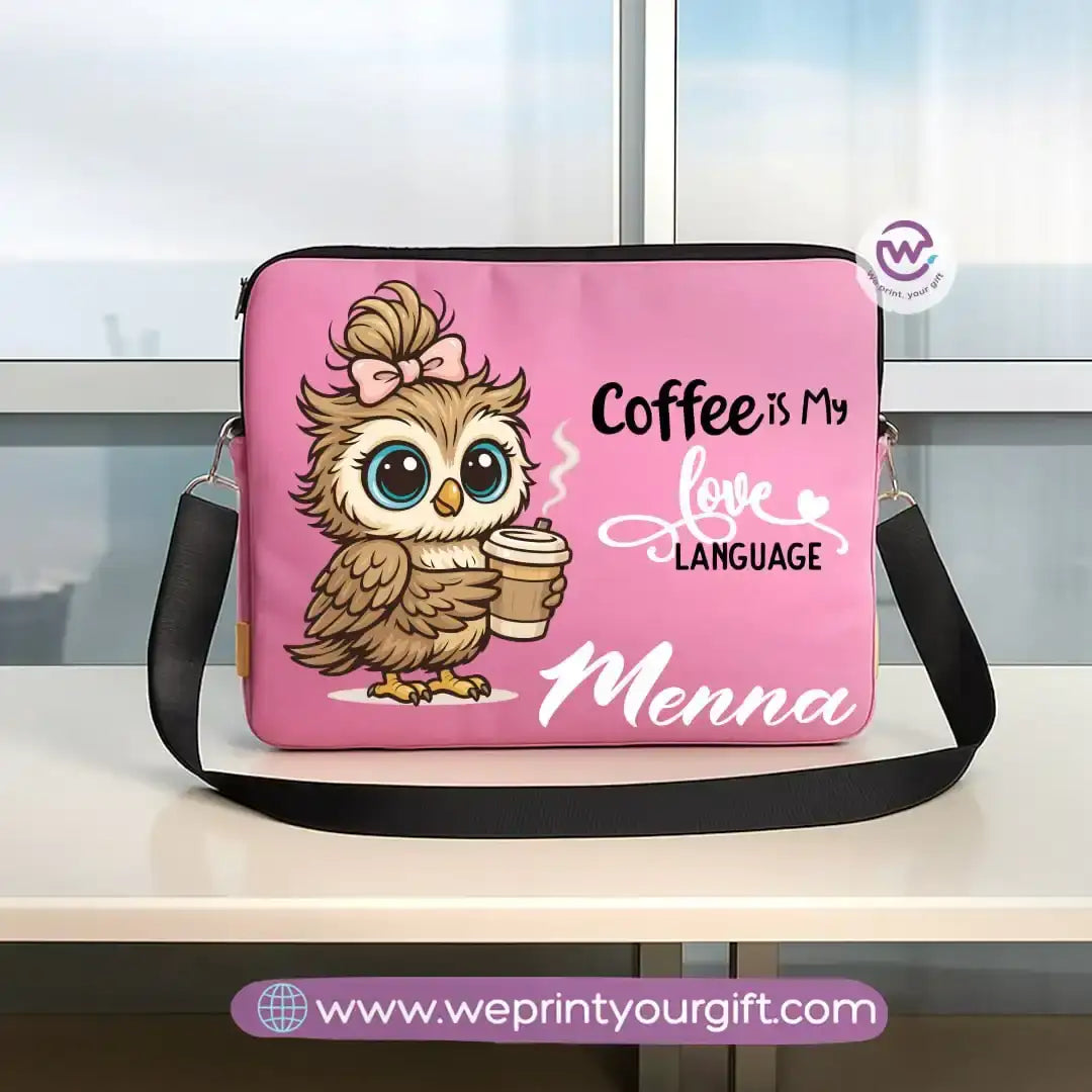 Fabric laptop sleeve-Owl- Names - WE PRINT