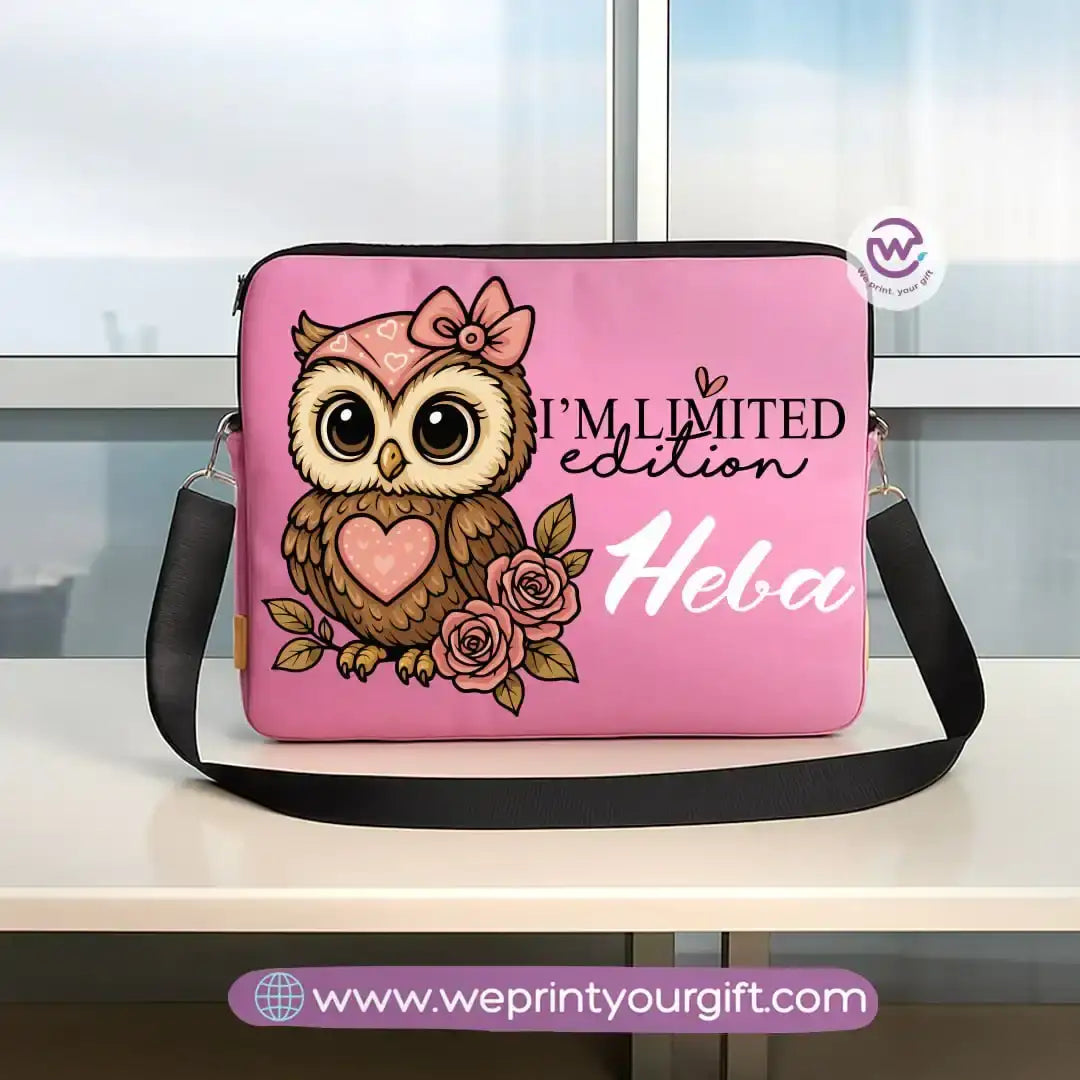 Fabric laptop sleeve-Owl- Names - WE PRINT
