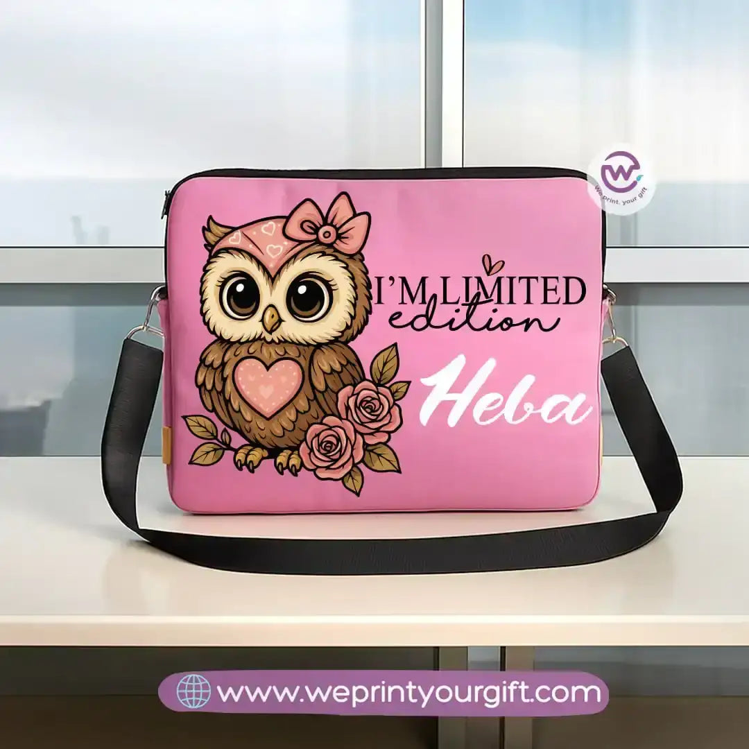 Fabric laptop sleeve-Owl- Names - WE PRINT