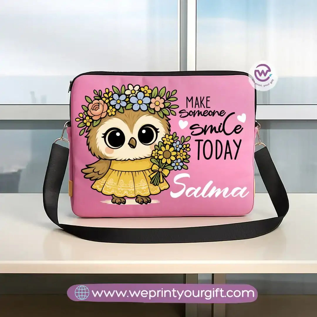 Fabric laptop sleeve-Owl- Names - WE PRINT