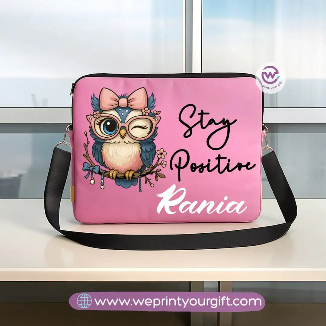 Fabric laptop sleeve-Owl- Names