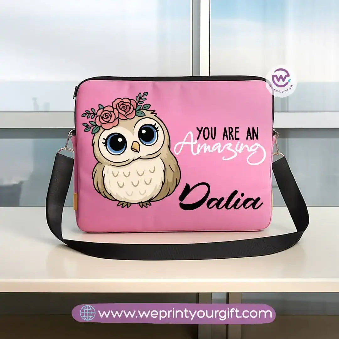 Fabric laptop sleeve-Owl- Names - WE PRINT
